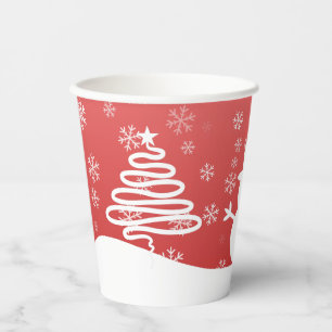 Gobelets En Papier White Christmas Winter Wonderland Snowman Tree