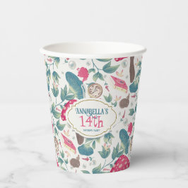 Gobelets En Papier White Vintage Cottagecore Mushroom Birthday