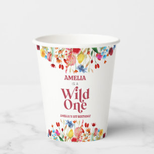 Gobelets En Papier Wild One Fleur sauvage 1er anniversaire