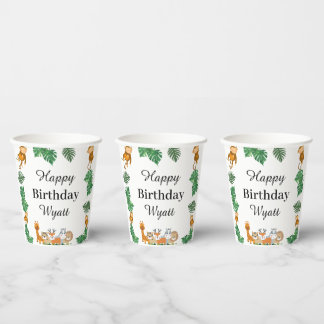 Gobelets En Papier Wild One Safari animal Birthday Cup