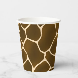 Gobelets En Papier Wild Safari Natural Giraffe Imprimer