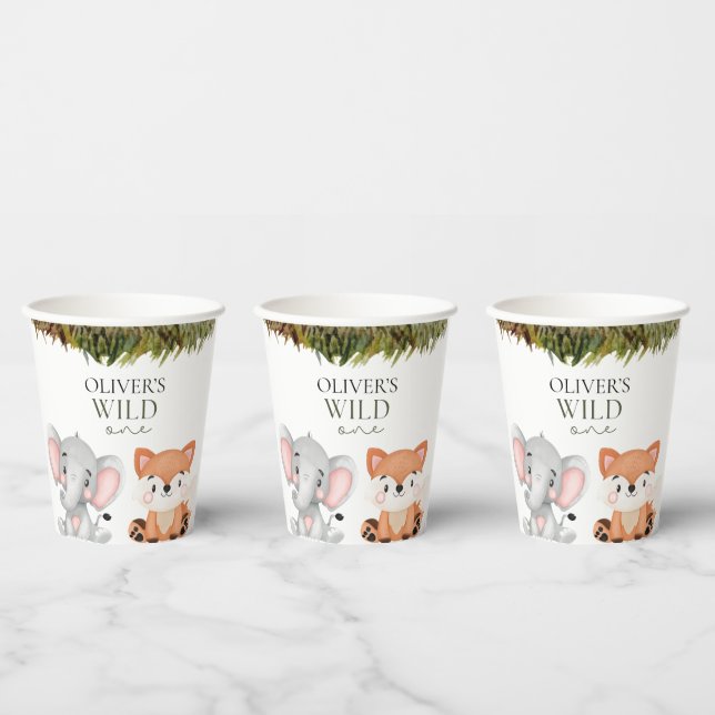 Gobelets En Papier Wild un thème safari premier anniversaire (Multi)
