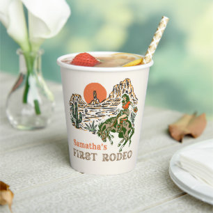 Gobelets En Papier Wild West Cowgirl 1st Birthday Paper Cups