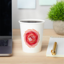 Wild Wolf Whirling tasses de papier blanc
