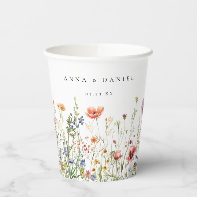 Gobelets En Papier Wildflower Wedding (Gauche)