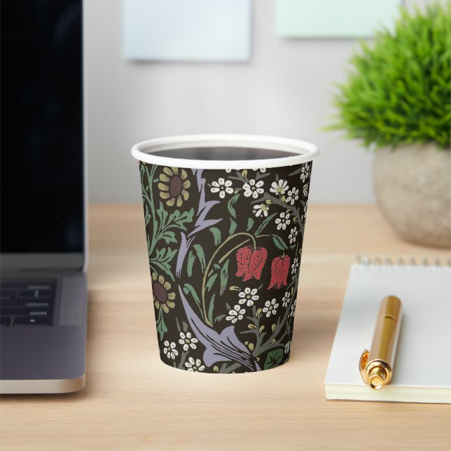 Gobelets En Papier William Morris Blackthorn Tapestry Floral (Insitu)