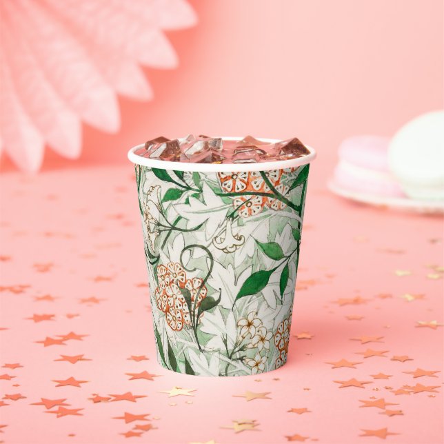 Gobelets En Papier William Morris Jasmine Garden Flower Classic (Insitu)