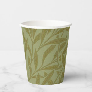 Gobelets En Papier William Morris Willow Antique Green Leaf Vine Art