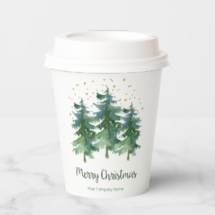 Gobelets En Papier Winter Forest Merry Christmas Company
