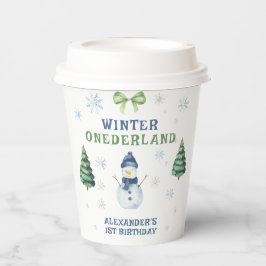 Gobelets En Papier Winter Onederland Snowman 1er anniversaire