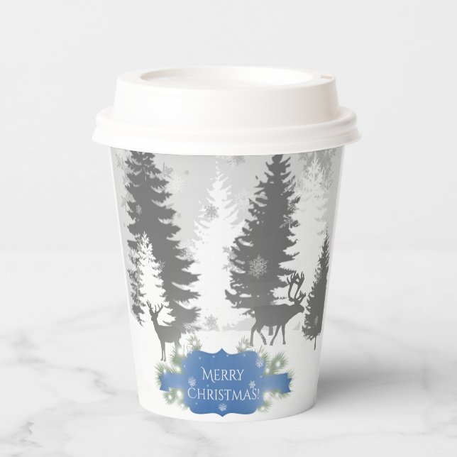 Gobelets En Papier Winter Wonderland Tasse en papier - Bleu (Recto)