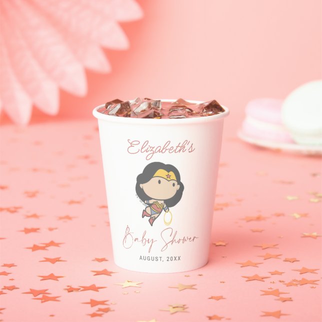 Gobelets En Papier Wonder Woman | Nouveau bébé bientôt (Insitu)