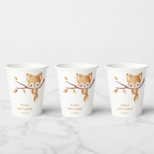 Gobelets En Papier Woodland Autumn Baby Fox Baby shower