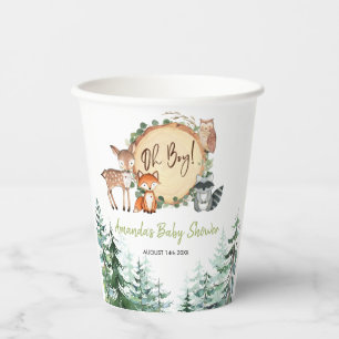Gobelets En Papier Woodland Forest Oh Boy Baby shower