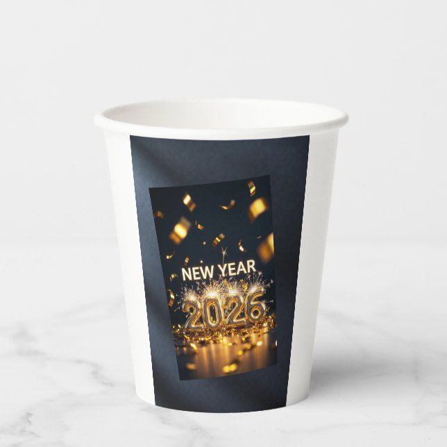 Gobelets En Papier Year 2026 – Fresh Start, New Hopes Greet (Recto)
