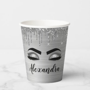 Gobelets en papier yeux glamour paillettes gouttes