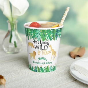 Gobelets En Papier Young Wild & Three Boys Troisième anniversaire