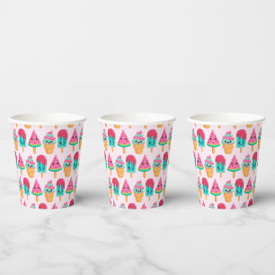 Gobelets En Papier Yummy Ice Cream Trio Motif d'été