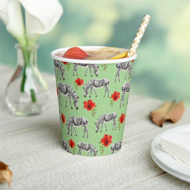 Gobelets En Papier Zebras Among Hibiscus (Insitu)