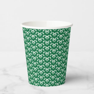 Gobelets En Papier Zigzag fleuri vert