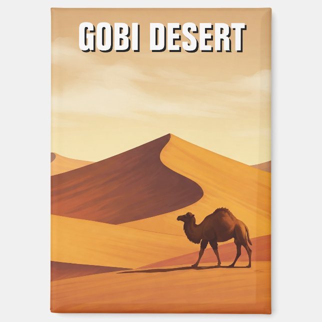 Gobi Desert Camel Travel Magnet (Vorderseite)