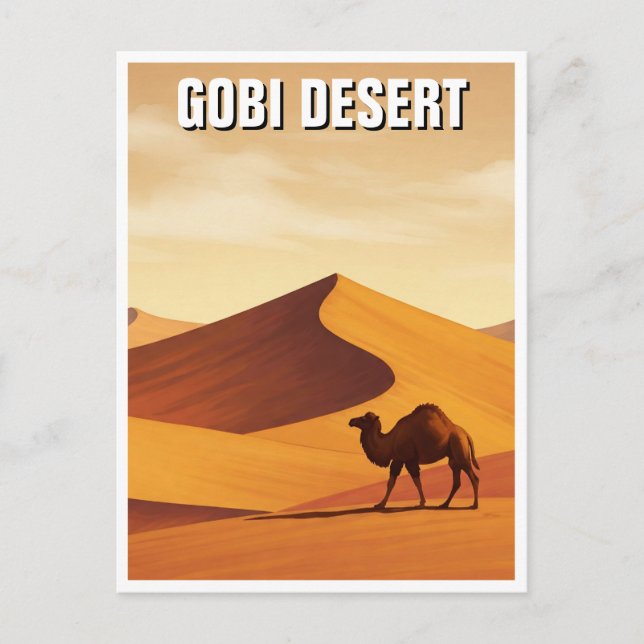 Gobi Desert Camel Travel Postkarte (Vorderseite)