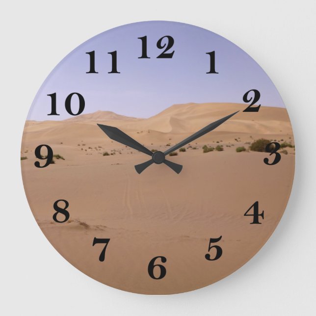Gobi Sand Dune Große Wanduhr (Vorderseite)