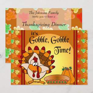 Goble, Gobble Erntedank Türkei Abendessen Einladung