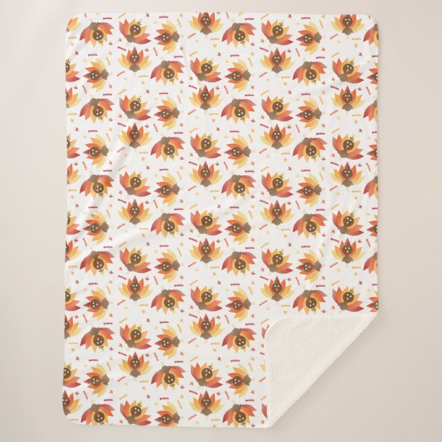 Goble Türkei Erntedank Pattern farbenfroh Sherpadecke (Vorderseite)
