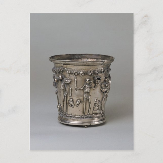 Goblet mit Skeletten mit Masken versehen Postkarte (Vorderseite)