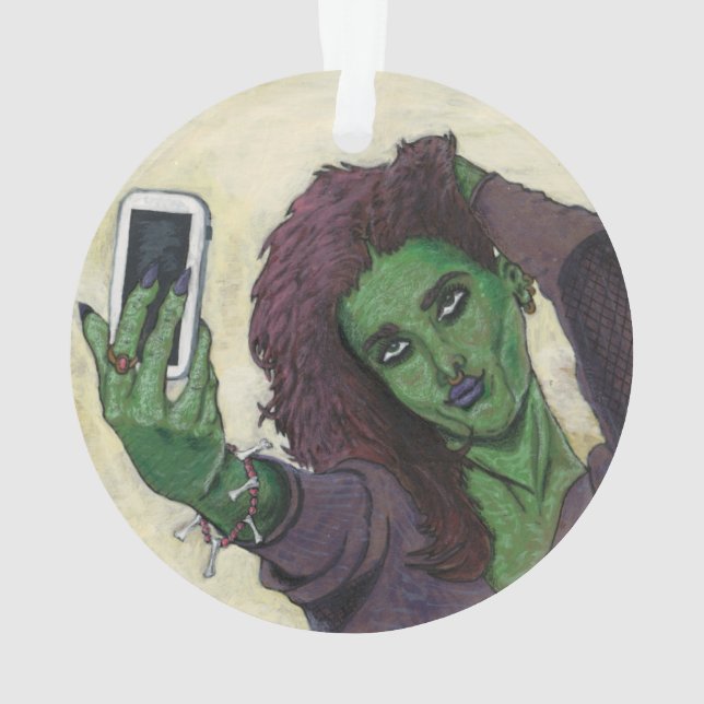 Goblin Fille Téléphone Selfie Imaginaire Acrylique (dos)