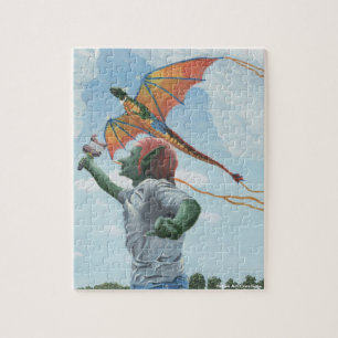 Goblin Flying Dragon Drache Kleines Fantasiepuzzle
