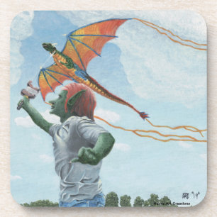 Goblin Flying Dragon Kite Fantasy Getränke Coaster Getränkeuntersetzer