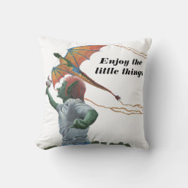 Goblin Flying Dragon Kite Fantasy Throw Pillow Kissen