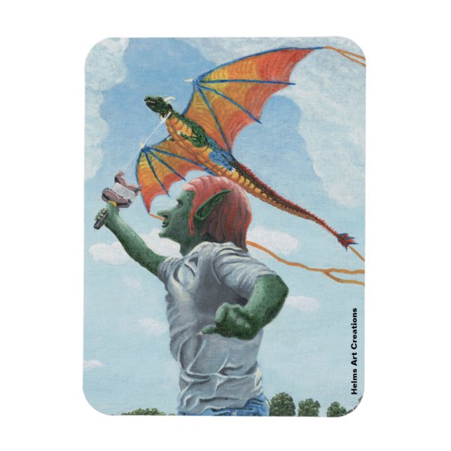 Goblin Flying Dragon Kite Flexible Fantasy Magnet (Vertikal)