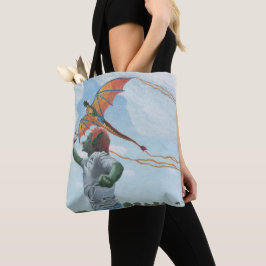 Goblin Flying Rainbow Dragon Kite Fantasy Tote Bag Tasche