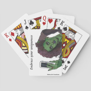 Goblin Frau Phone Selfie Fantasy Art Cards Spielkarten
