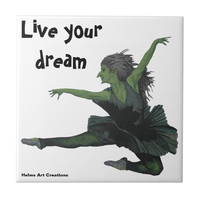 Goblin Girl Ballet Dancer Fantasy Decorative Tile Fliese (Vorderseite)