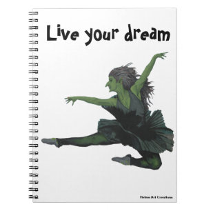 Goblin Girl Ballet Dancing Fantasy Art Notebook Notizblock