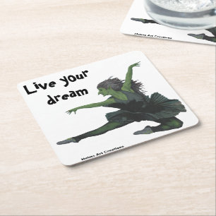 Goblin Girl Ballet Tancing Fantasy Paper Untersetz Rechteckiger Pappuntersetzer