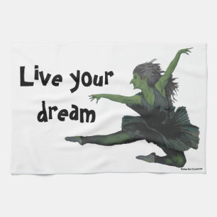Goblin Girl Ballet Tanzen Fantasy Kittuch Geschirrtuch