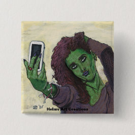 Goblin Girl Handy Selfasy Fantasy Art Button