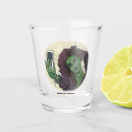 Goblin Girl Handy Selfie Fantasy Shot Glass Schnapsglas