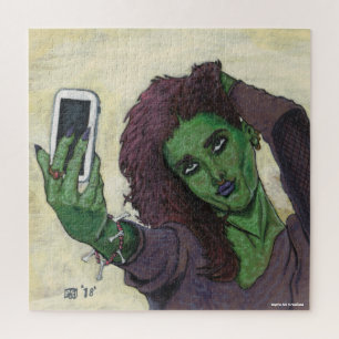 Goblin Girl Handy Selfie Große Kunst Puzzle