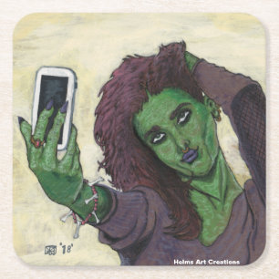 Goblin Girl Handy Selfie Paper Untersetzer Set