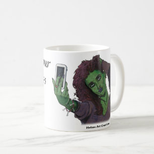 Goblin Girl Phone Selfie Fantasy Art Kaffeemaschin Kaffeetasse
