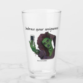 Goblin Girl Phone Selfie Fantasy Drink Glass Glas