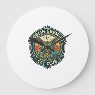Goblin Gremlin Katze Süße Kitty Design - Goblin Gr Große Wanduhr
