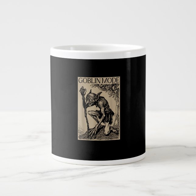 Goblin-Modus Goblincore Fairycore Mittelalter-Grun Jumbo-Tasse (Vorderseite)