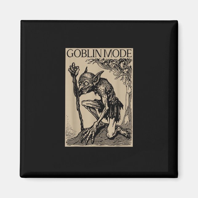 Goblin-Modus Goblincore Fairycore Mittelalter Grun Magnet (Vorne)